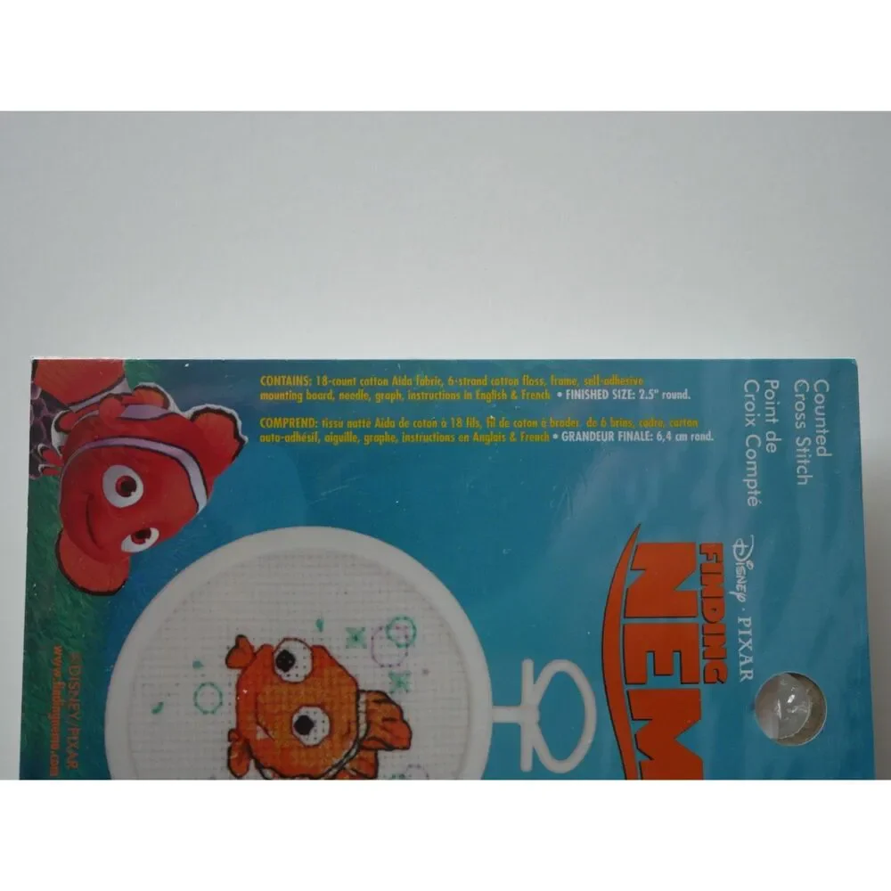 Disney Pixar Finding Nemo Counted Cross Stitch Kit Ornament Frame
